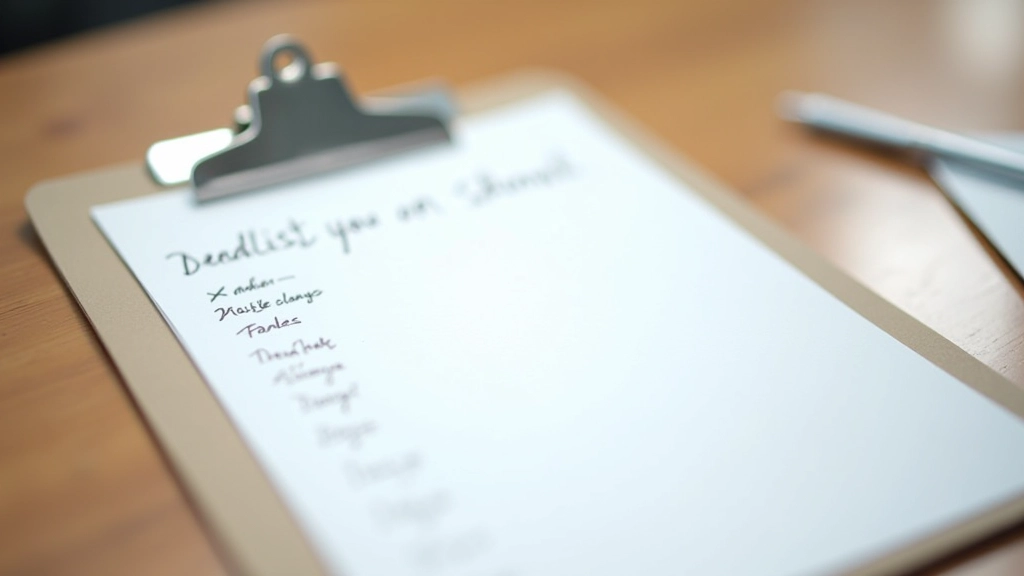 Checklist with micro-deadlines and accountability checkpoints written out